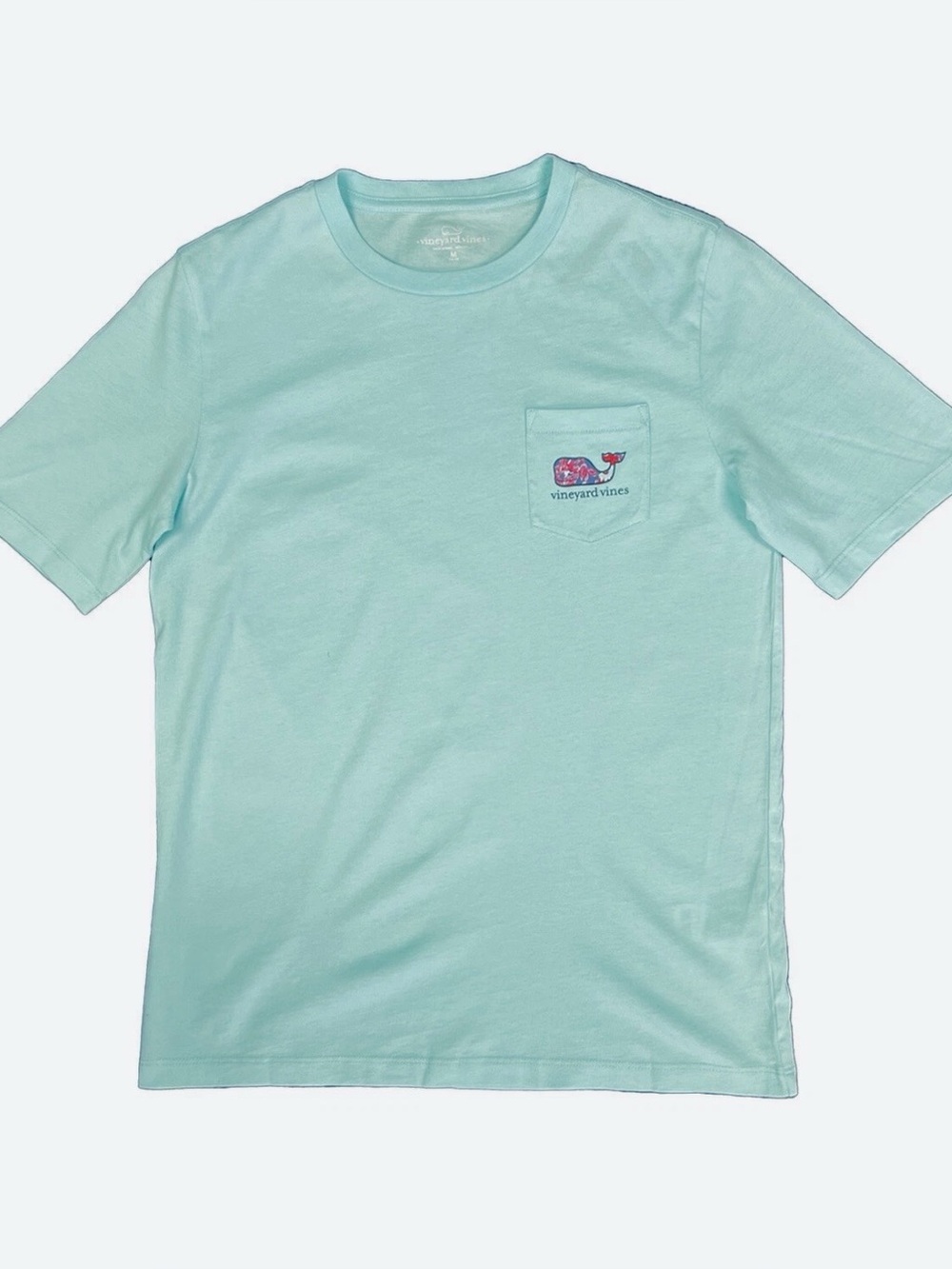 Vineyard Vines Blue Green Pocket T-Shirt Island Paradise Youth Medium 12-14